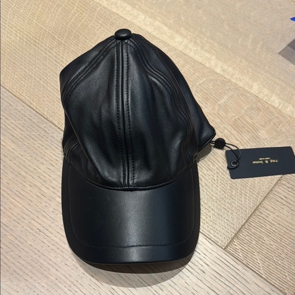 rag & bone Accessories - Black Leather Baseball Cap